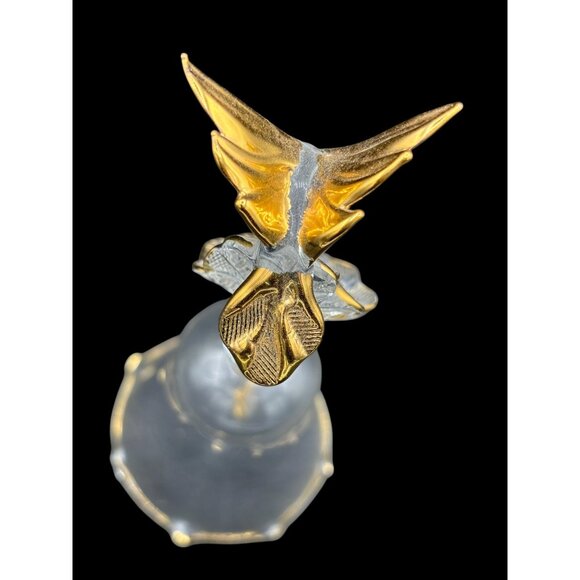 Handcrafted Art Glass Bell With Gold Accents & Hummingbird Design Vintage - Picture 7 of 8